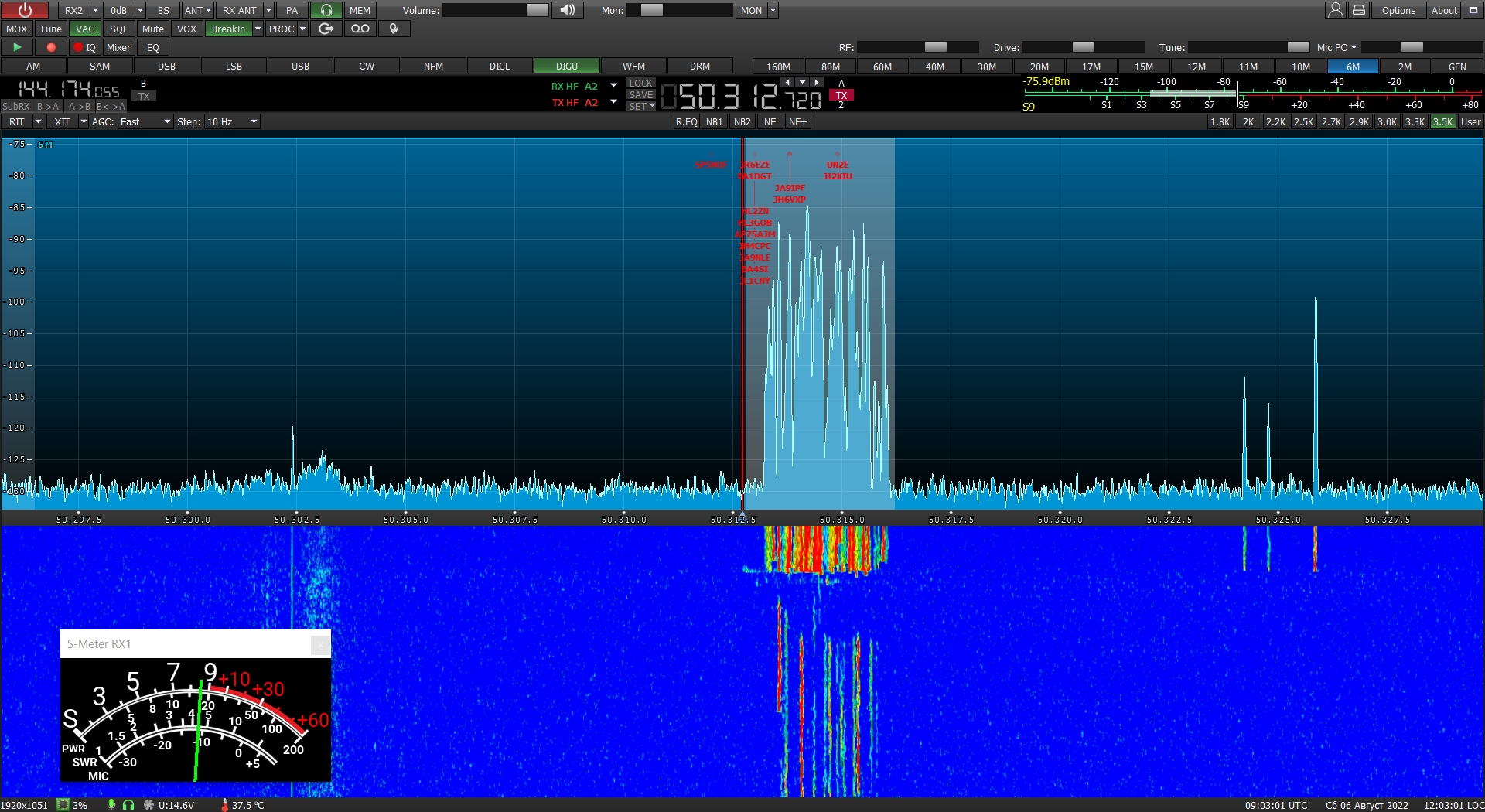 ew8ax 6m band sunsdr2 2022