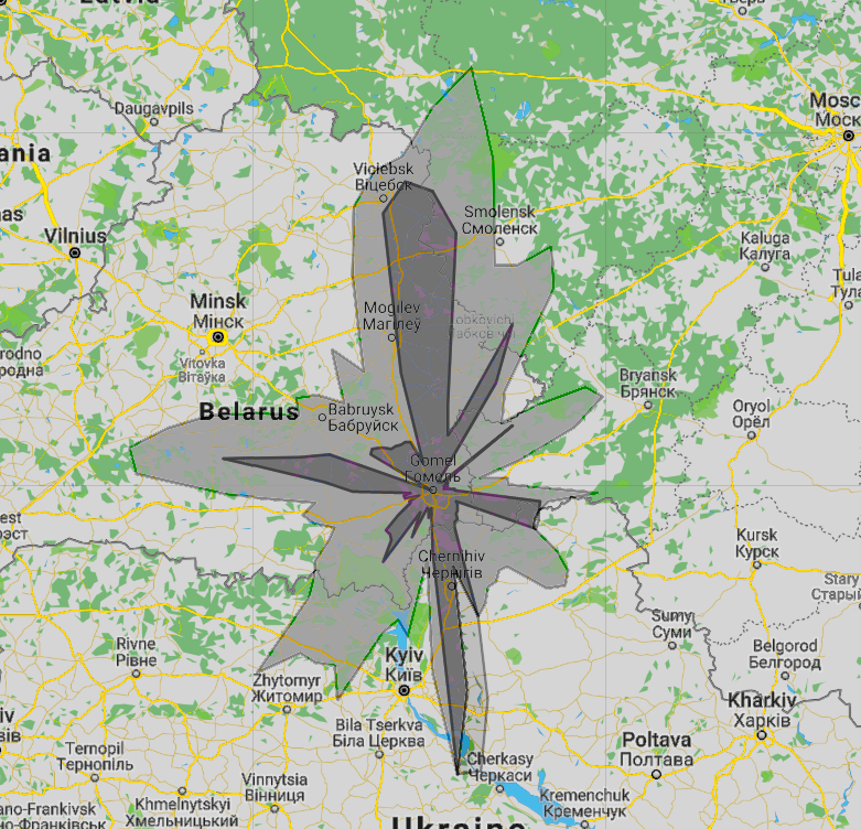 Pure rtl sdr - darker. RTLSDR+Filter +LNA - lighter