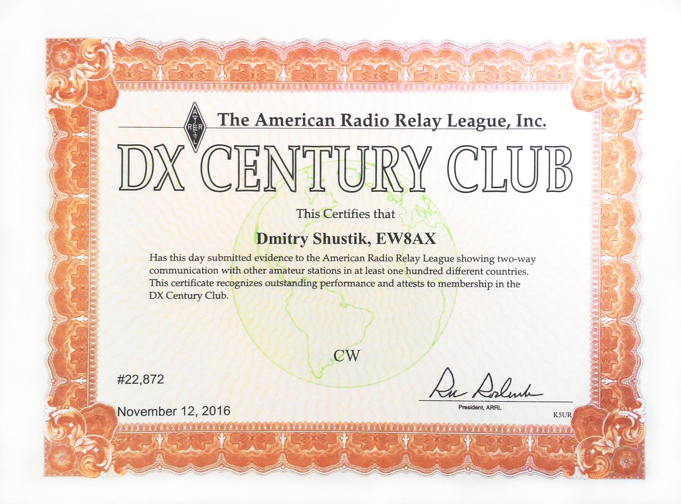 ew8ax lotw arrl diploma CW