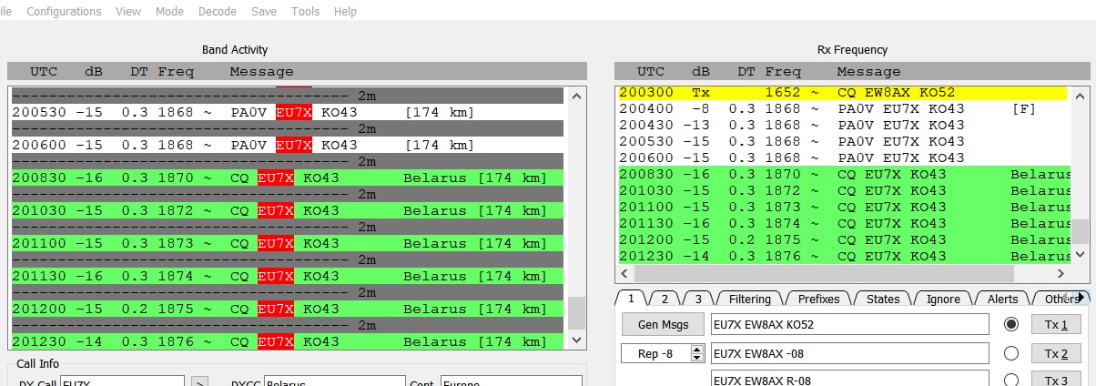 EW8AX FT8 DIGI 145 MHZ прием