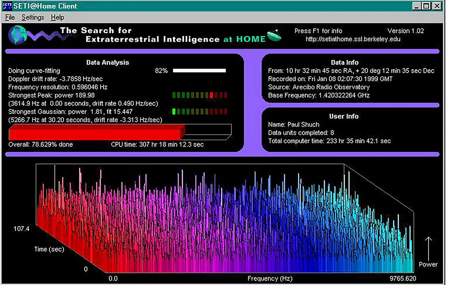 software seti@home screenshot
